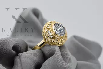  Vintage craft Cyrkónia 14k žlté zlato vrc059y